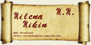 Milena Mikin vizit kartica